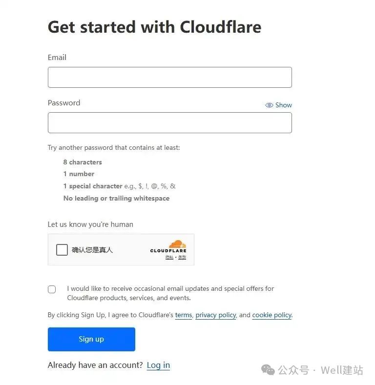 - Well建站 | 唯二建站 Cloudflare注册页面
